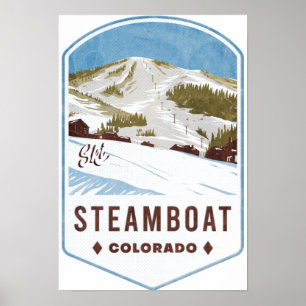 Steamboot Colorado Ski Badge Poster
