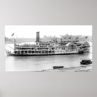 Steamboot 'Island Queen' 1906 BW Poster