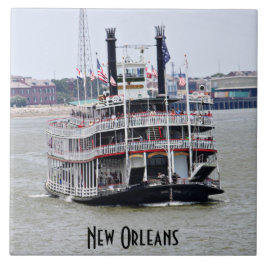 Steamboot op de Mississippi Tegeltje