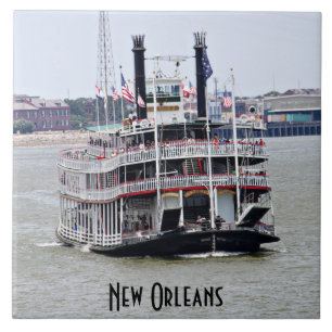 Steamboot op de Mississippi Tegeltje
