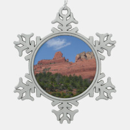 Steamboot Rock in Sedona Arizona Fotografie Tin Sneeuwvlok Ornament