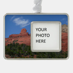 Steamboot Rock in Sedona Arizona Fotografie Verzilverd Omlijst Ornament