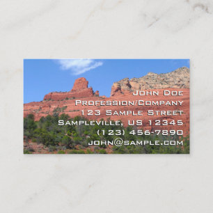 Steamboot Rock in Sedona Arizona Fotografie Visitekaartje