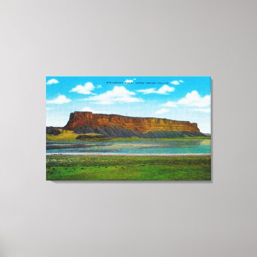 Steamboot Rock, opper Grand Coulee Dam Canvas Afdruk (Voorkant)