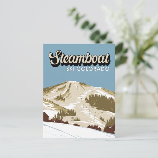 Steamboot Ski Area Winter Colorado  Briefkaart (Staand voorkant)
