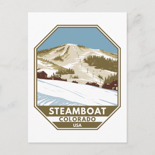 Steamboot Ski Area Winter Colorado Briefkaart (Voorkant)