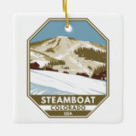 Steamboot Ski Area Winter Colorado Keramisch Ornament<br><div class="desc">Het ontwerp van de winterkunst van de Steamboot Winter toont het winterlandschap.</div>