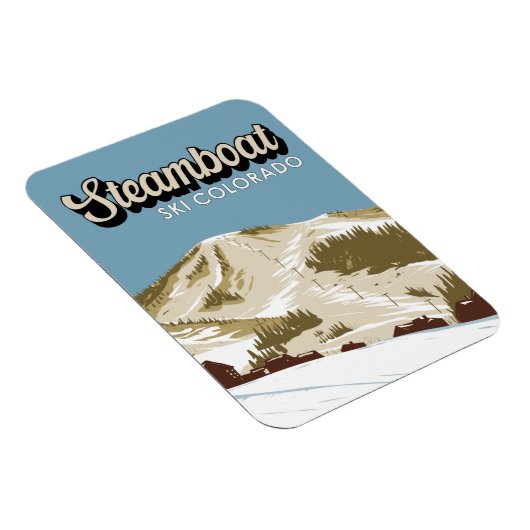 Steamboot Ski Area Winter Colorado  Magneet (Rechterzijde)