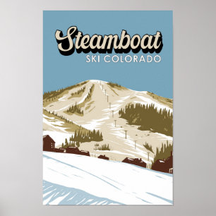 Steamboot Ski Area Winter Colorado  Poster