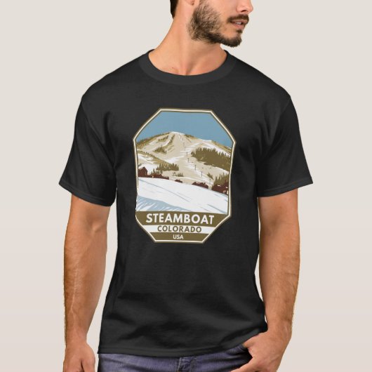 Steamboot Ski Area Winter Colorado T-shirt (Voorkant)