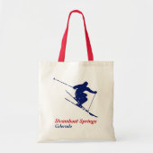 Steamboot Springs Blue Snow Skier Tote Bag (Voorkant)
