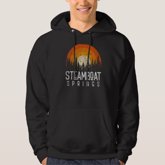 Steamboot Springs Colorado CO Retro Style Hoodie (Voorkant)