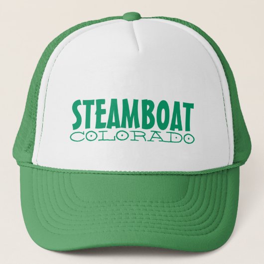 Steamboot Springs Colorado eenvoudig groen pet (Voorkant)