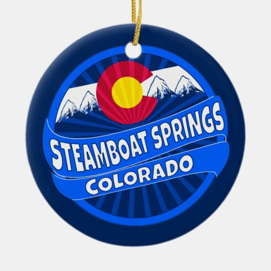 Steamboot Springs Colorado-gebergte barstte versie Keramisch Ornament (Voorkant)