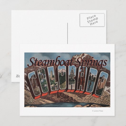 Steamboot Springs, Colorado - Large Letter Scene Briefkaart (Voorkant / Achterkant)