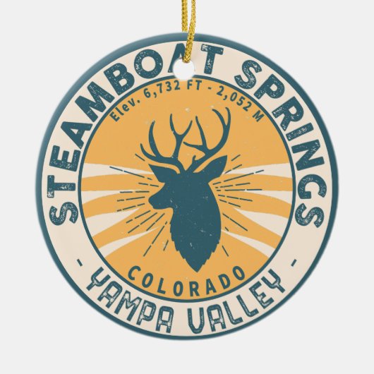 Steamboot Springs Colorado Mountain Camping Hiking Keramisch Ornament (Voorkant)