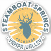Steamboot Springs Colorado Mountain Camping Hiking Sticker (Voorkant)