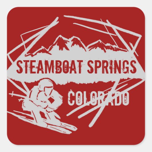 Steamboot Springs Colorado Red stickers (Voorkant)