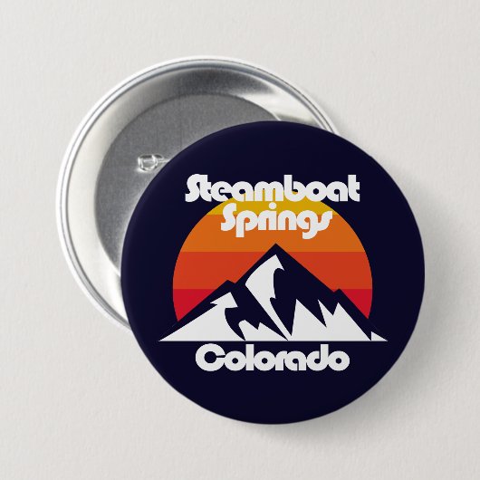 Steamboot Springs Colorado Ronde Button 7,6 Cm (Voorkant /achterkant)