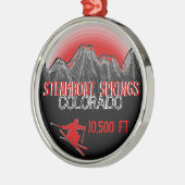 Steamboot Springs Colorado skiornament Metalen Ornament (Links)