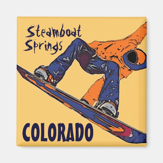 Steamboot Springs Colorado snowboard magnet (Voorkant)