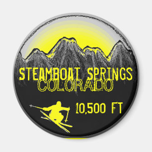 Steamboot Springs Colorado yellow ski magnet