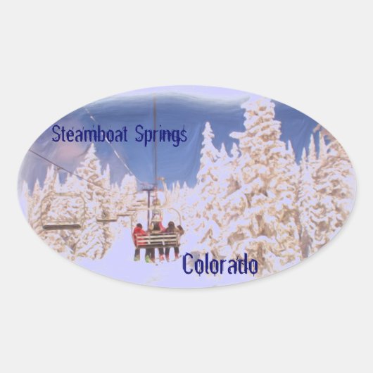 Steamboot Springs-sticker Ovale Sticker (Voorkant)