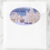 Steamboot Springs-sticker Ovale Sticker (Tas)