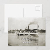 Steamboot Steamer 1890 bij het meer van Genève Wis Briefkaart (Voorkant / Achterkant)