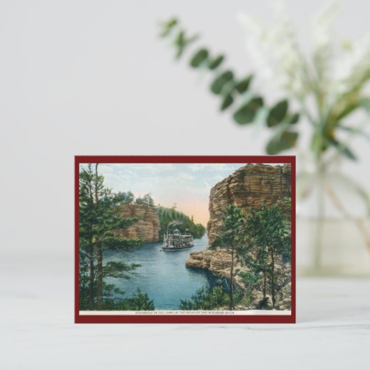 Steamboot, Vintage van de Wisconsin Briefkaart (Staand voorkant)