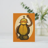 Steambot Antiek Robot Briefkaart (Staand voorkant)