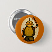 Steambot Antiek Robot Ronde Button 5,7 Cm (Voorkant /achterkant)