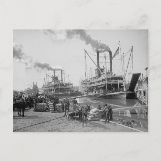 Steamboten in Vicksburg, 1910 Briefkaart (Voorkant)