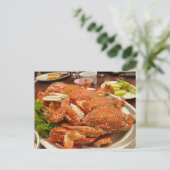 ฺฺ Steamed Blue Crab Seafood Delicious food Briefkaart (Staand voorkant)