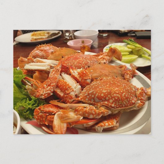 ฺฺ Steamed Blue Crab Seafood Delicious food Briefkaart (Voorkant)