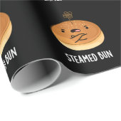 Steamed Bun Funny Food Pun Dark BG Cadeaupapier (Rol Hoek)