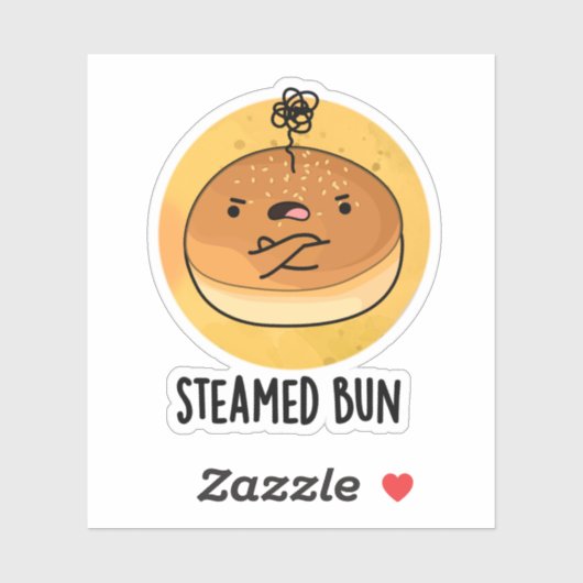 Steamed Bun Funny Food Pun Sticker (Vel)