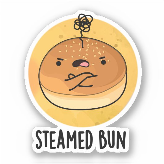 Steamed Bun Funny Food Pun Sticker (Voorkant)