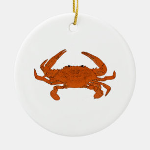 Steamed Crab Logo (Atlantische blauwe krab) Keramisch Ornament
