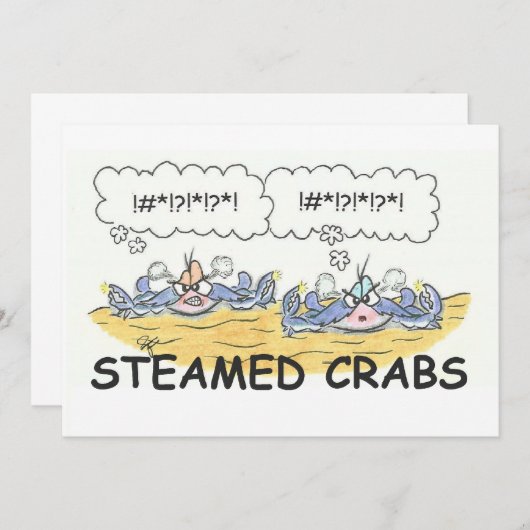 Steamed Crabs Invitation Kaart (Voorkant / Achterkant)