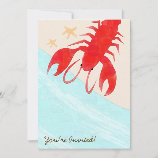 Steamed Lobsters Party Invitation Kaart (Voorkant)