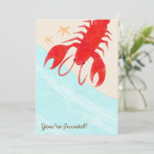 Steamed Lobsters Party Invitation Kaart (Staand voorkant)
