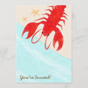 Steamed Lobsters Party Invitation Kaart
