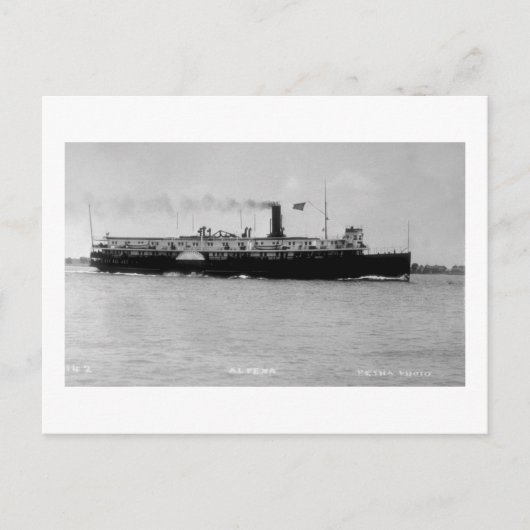 Steamer Alpena op de St. Clair, door Louis Pesha Briefkaart (Voorkant)