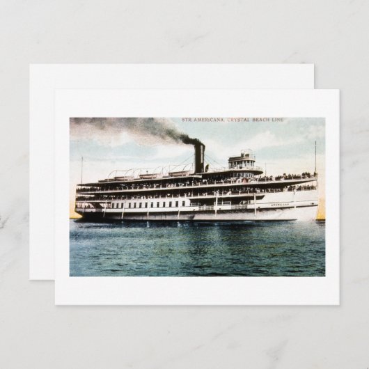 Steamer Americana, Crystal Beach Line Briefkaart (Voorkant / Achterkant)