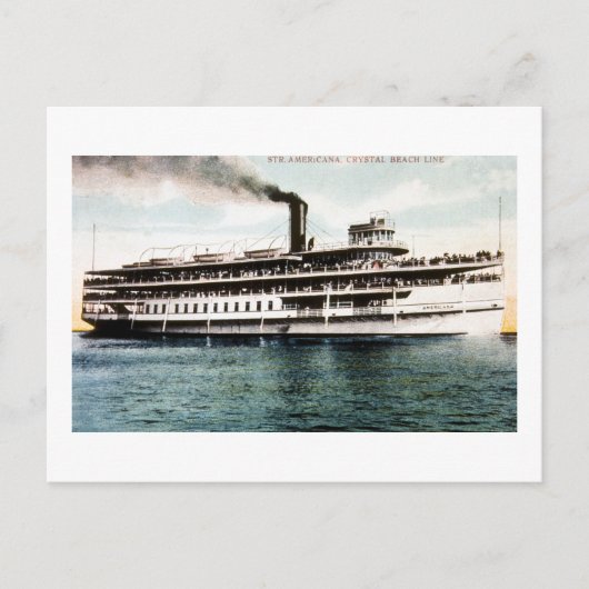 Steamer Americana, Crystal Beach Line Briefkaart (Voorkant)