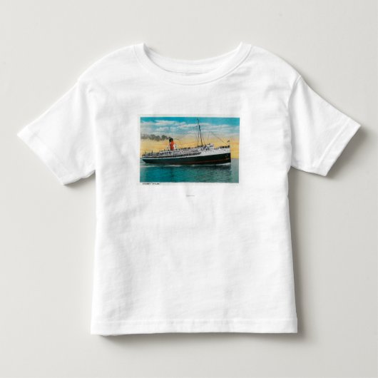 Steamer "Avalon" op het eiland Santa Catalina Kinder Shirts (Voorkant)