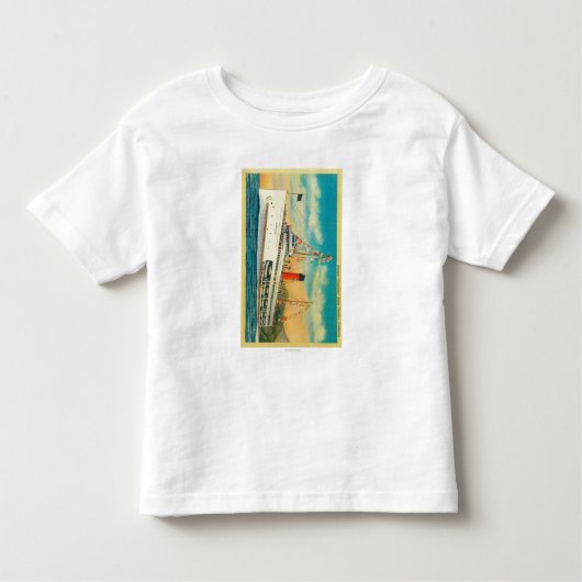 Steamer "Catalina" op het eiland Santa Catalina Kinder Shirts (Voorkant)