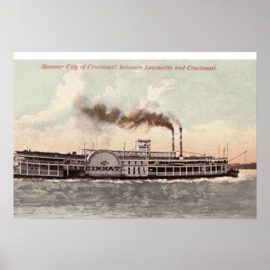 Steamer City of Cincinnati Poster (Voorkant)