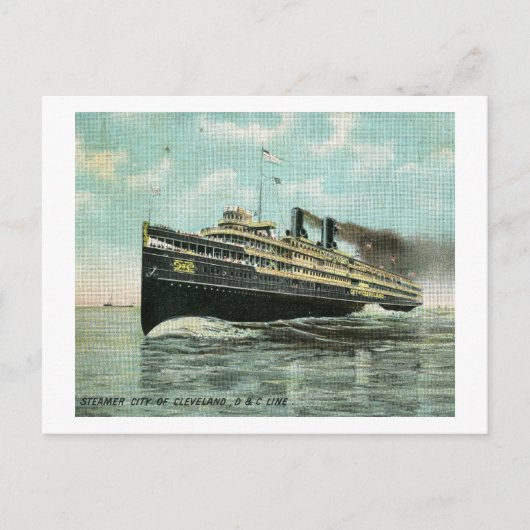 Steamer City of Cleveland 1909  Briefkaart (Voorkant)